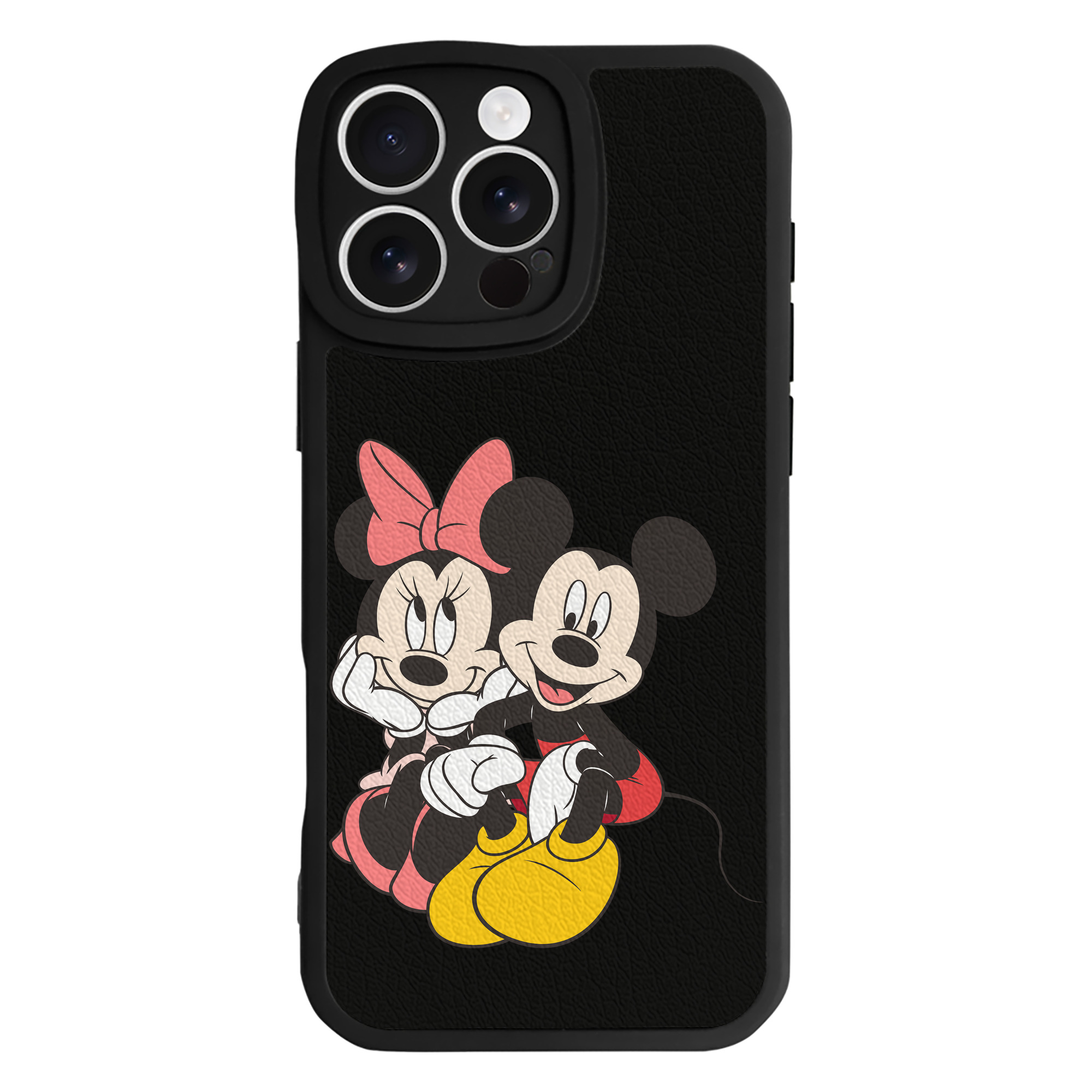 （画像用） ミッキーマウス Mickey Mouse 【iPhone 16シリーズ対応】シリコンスマホケース（レザー調） 材質：シリコン